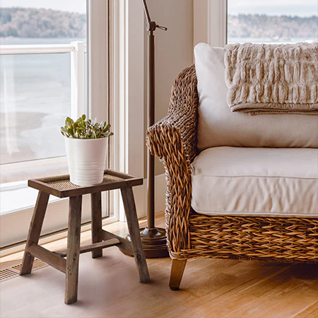 French Cane Decorative Stool Riser