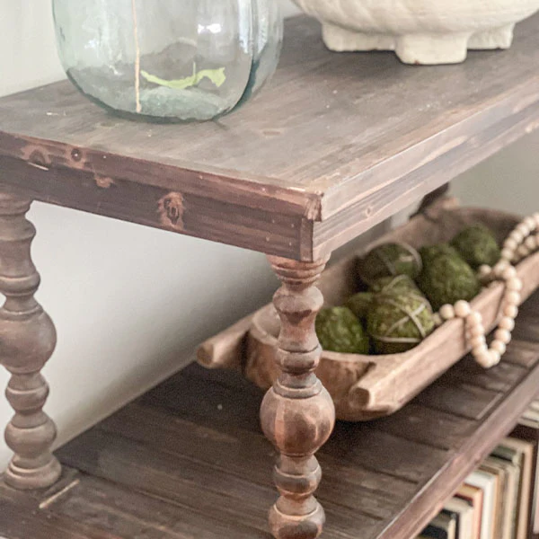 Three Tier Turned Wood Console Table
