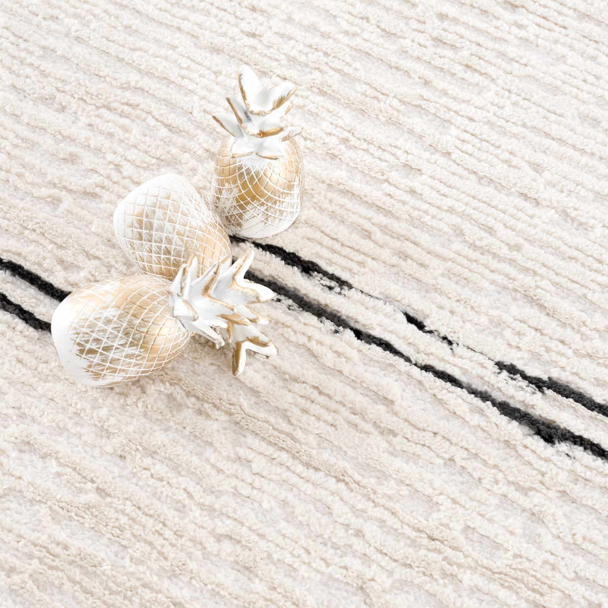 White Area Rug with Tassels
