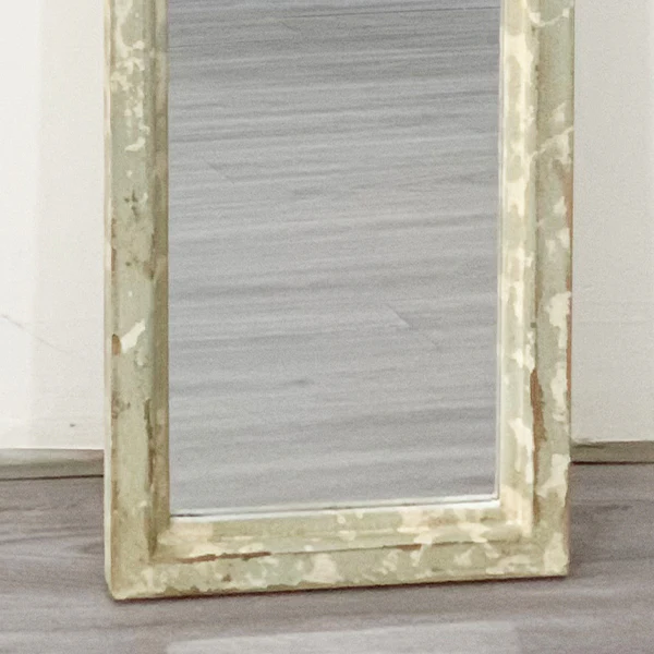 Antique Inspired Tall Scalloped Wood Frame Mirror