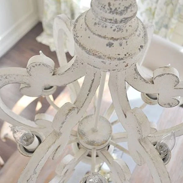 Wooden European Scrollwork Chandelier