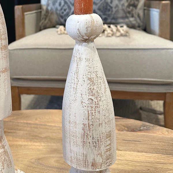 Wooden Spindle Taper Candle Holders, Set of 3