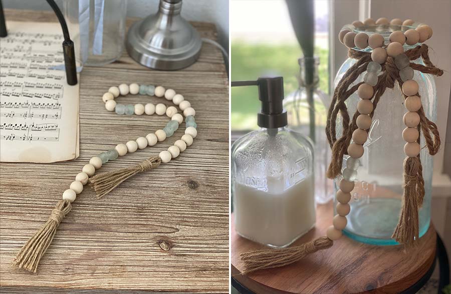 Wood & Recycled Glass Garland | ARTISAN MADE IN THE USA