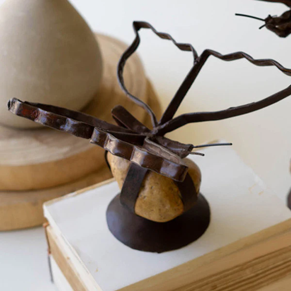 Handmade Butterflies with Rock Bases, Set of 2