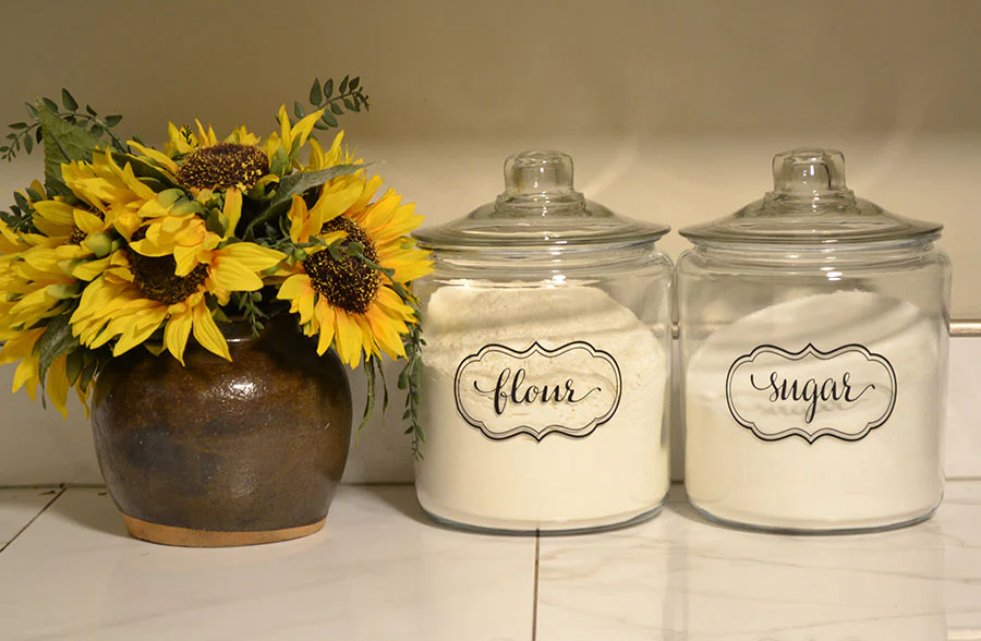 Kitchen Canister Vinyl Decals, Set of 4 | Handmade in the USA