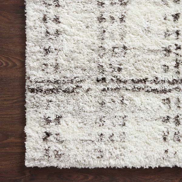 Cream and Gray Shag Rug, Pick Your Size