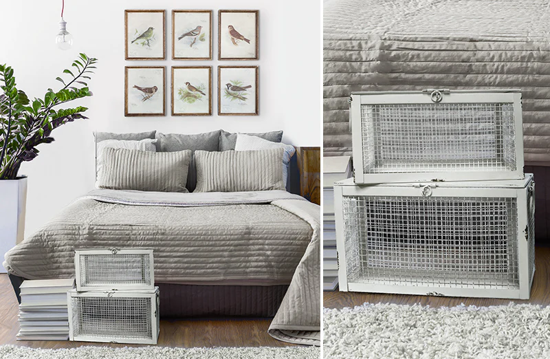 Metal Wire Storage Baskets  Set of 2