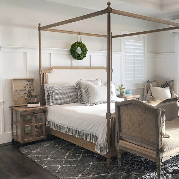 Distressed Wood Sliding Case With Glass Panes