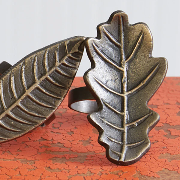 Autumn Leaf Napkin Rings, Set of Four