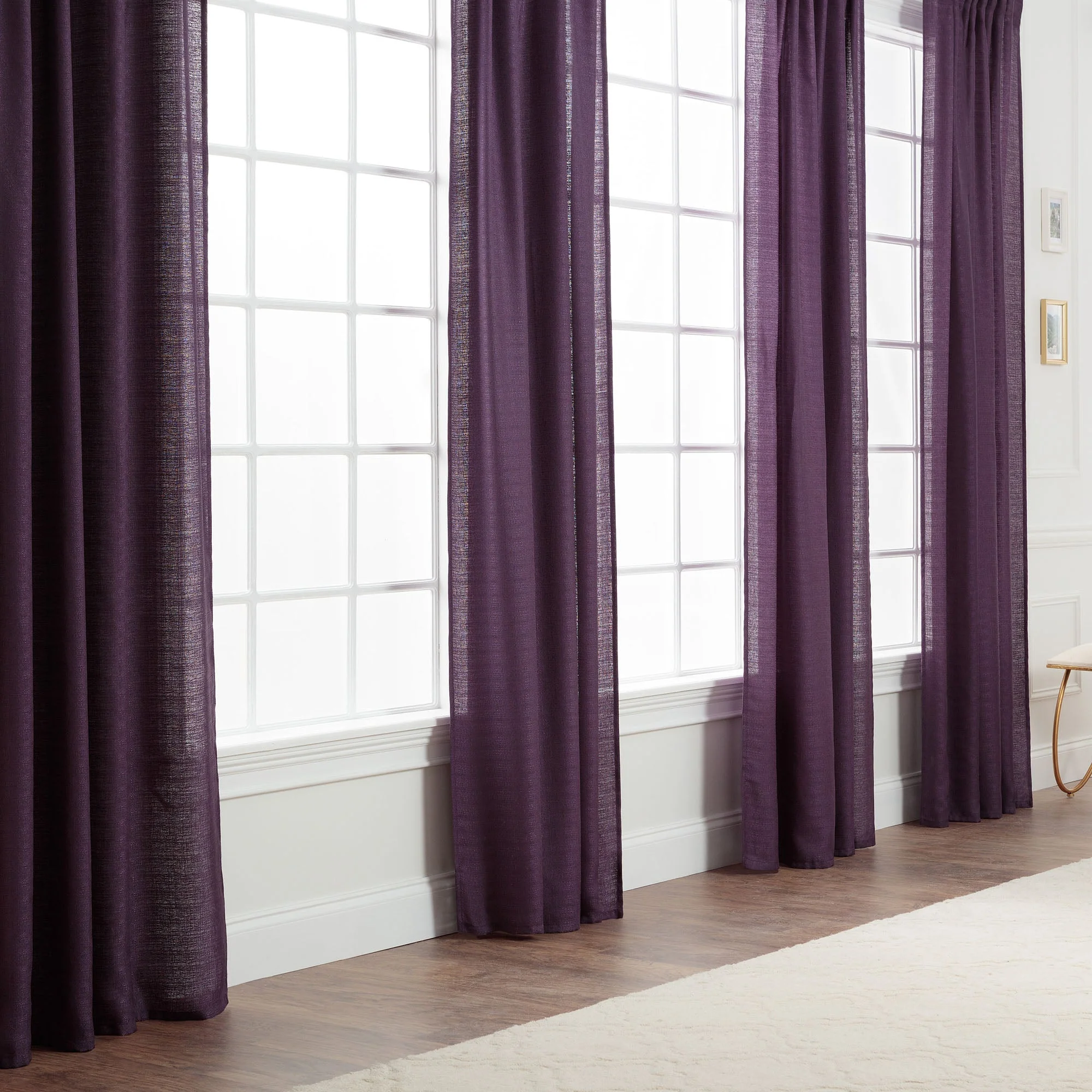 Faux Belgian Flax Solid Curtains