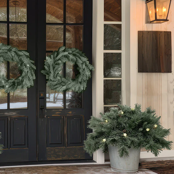 Faux Pine LED Centerpiece with Timer
