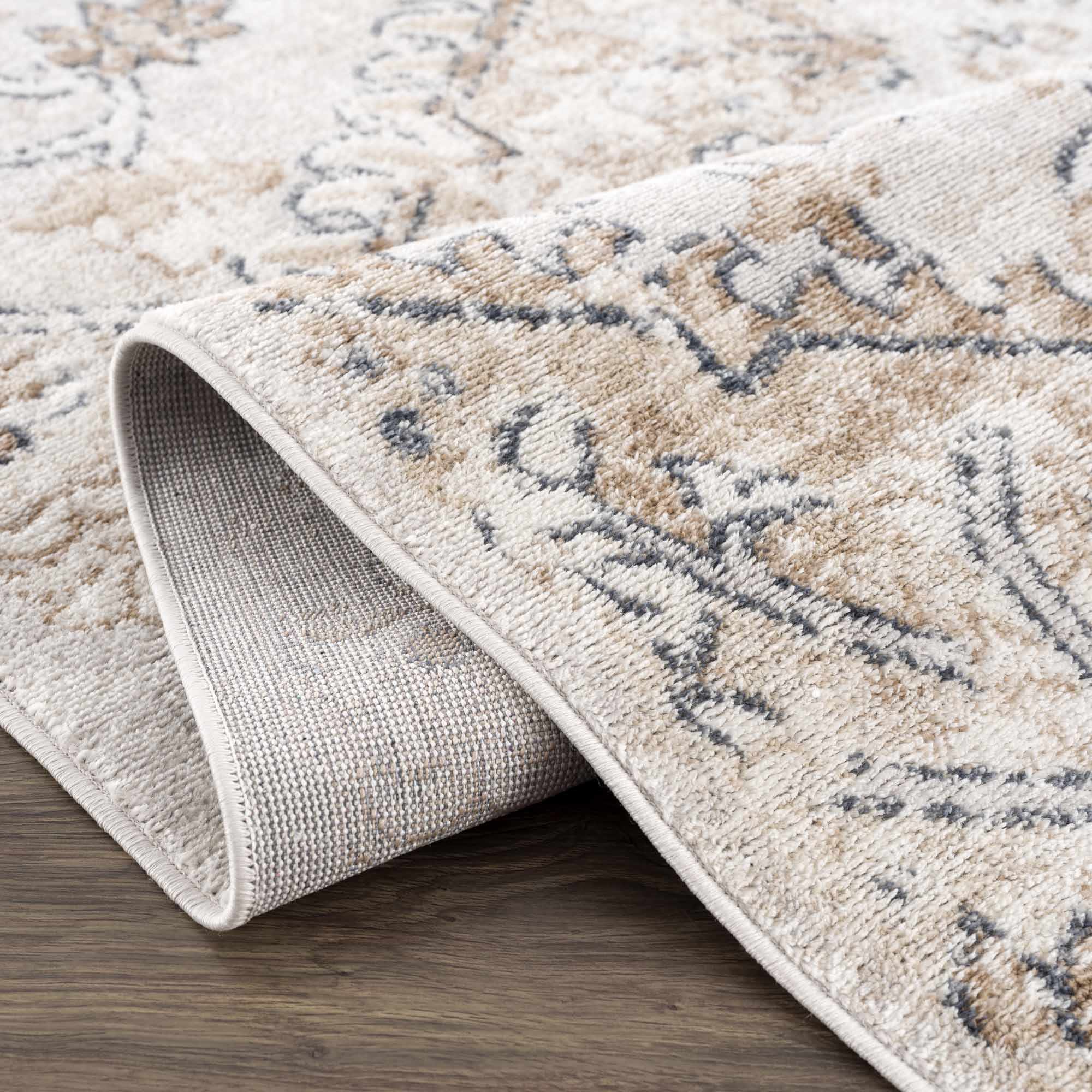 Cream Distressed Area Rug
