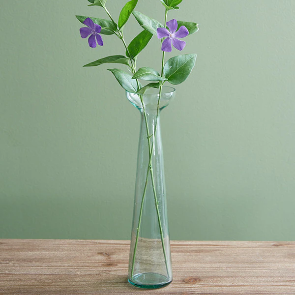 Recycled Glass Trumpet Vases,  Set of 2