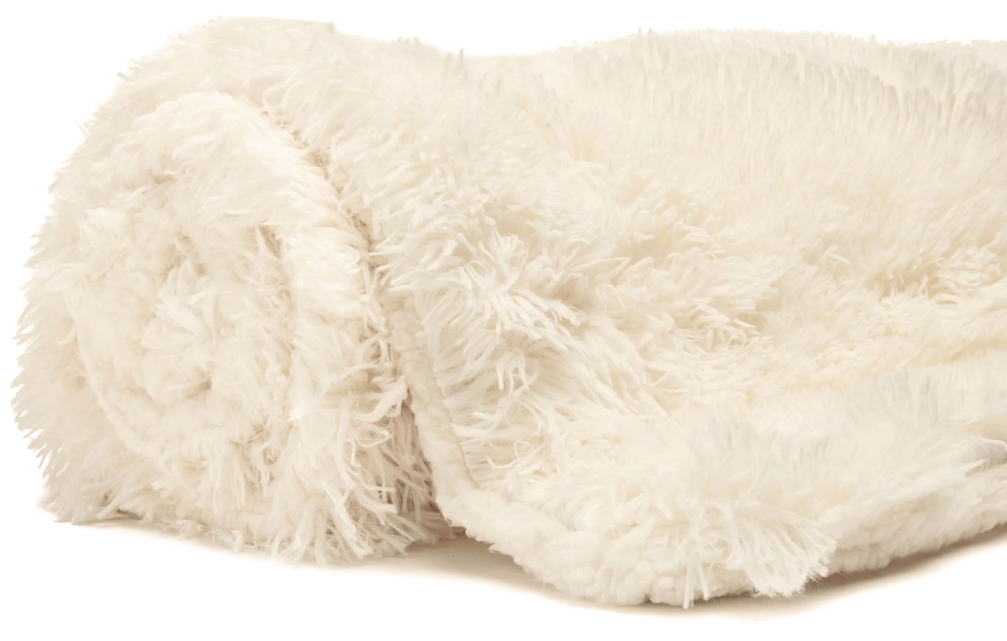 Solid Faux Long Fur Throw Blanket