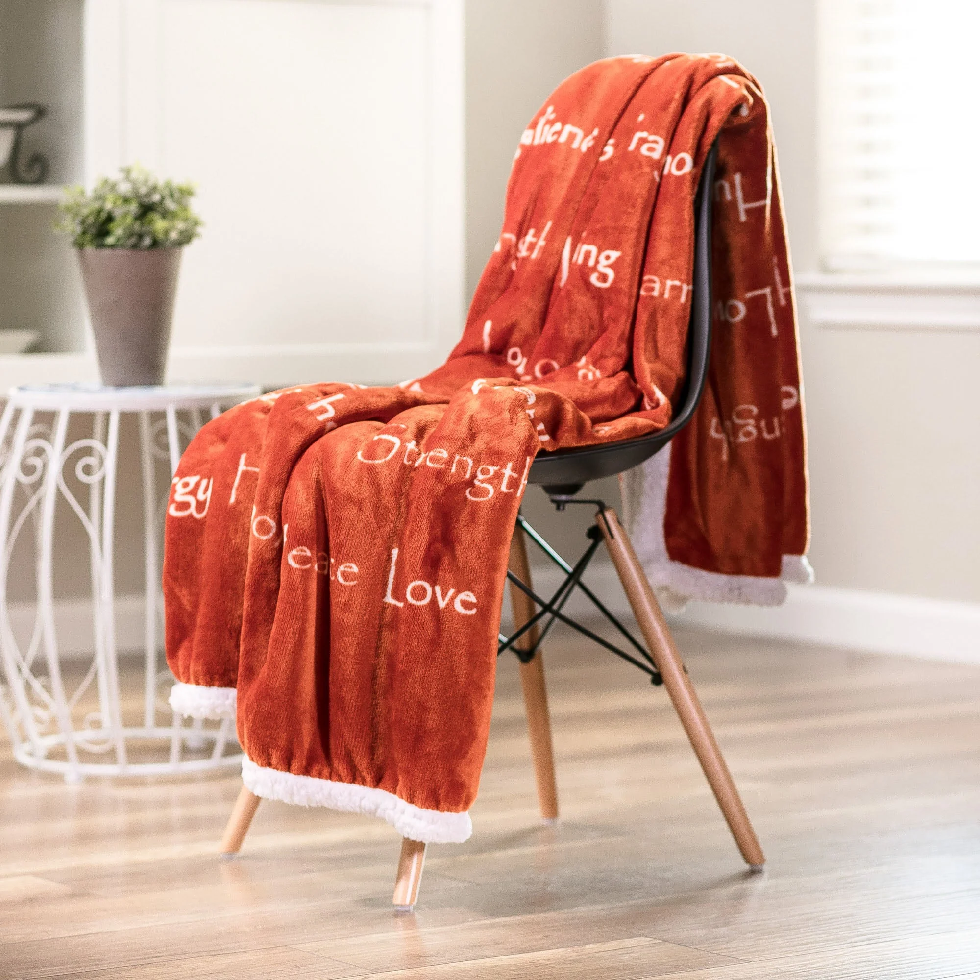Gift Faux Fur Comfort Words Throw Blanket