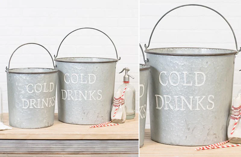 Ice Cold Drink Buckets Set of 2