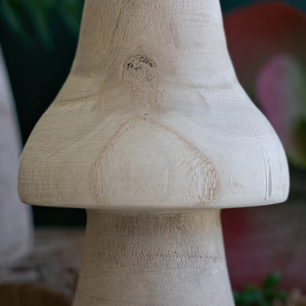 Natural Wooden Mushroom Decor, Set of 3