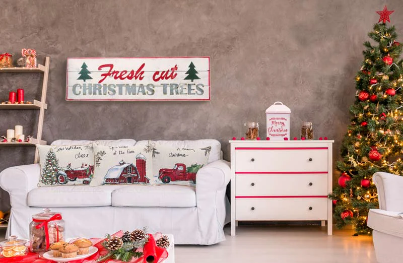 Christmas On The Farm Pillow, Pick Your Style