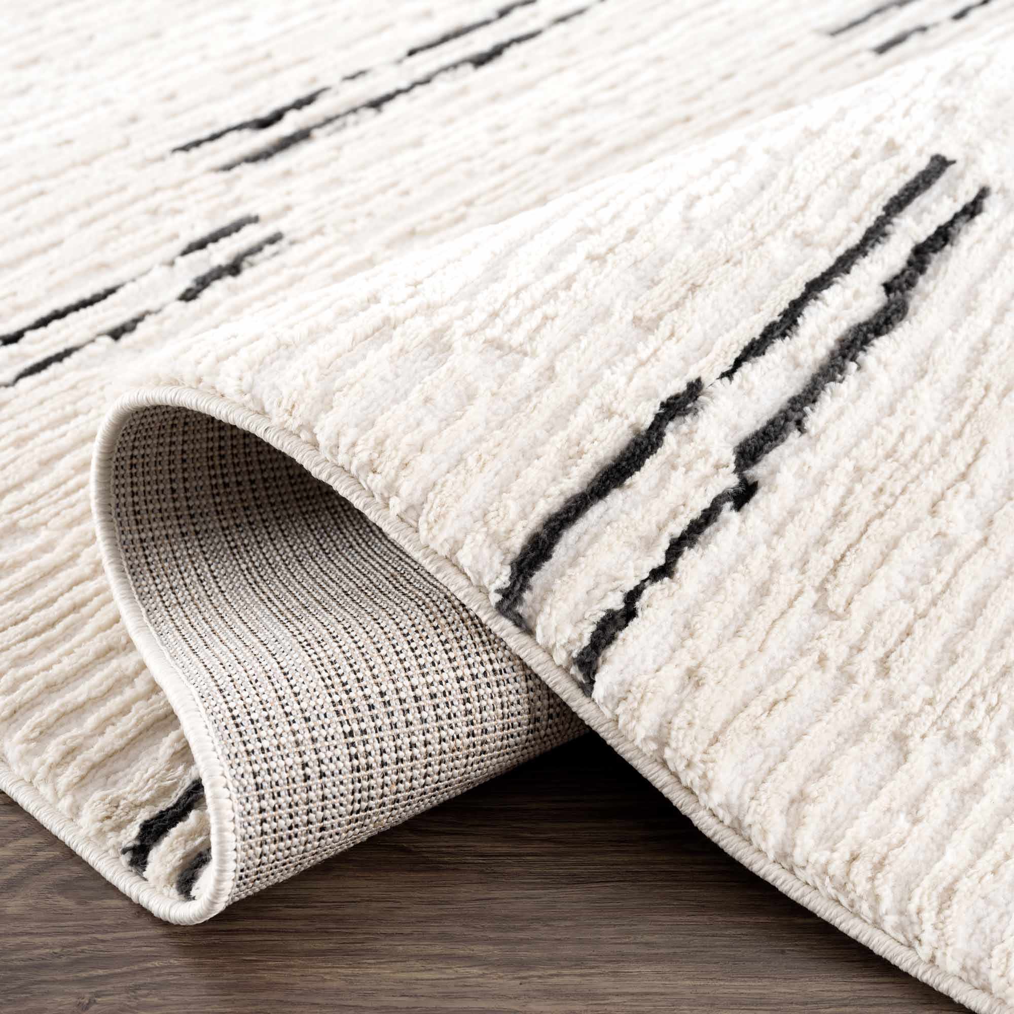 White Area Rug with Tassels
