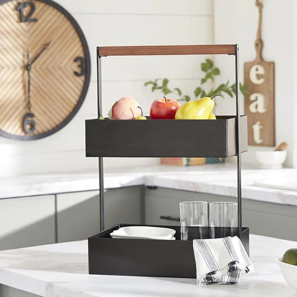 Black Metal Modern Storage Basket