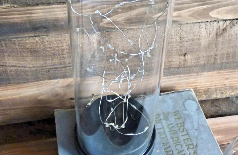 Fire Fly Light Up Glass Dome Cloche