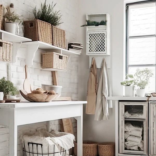 Multi-Functional Distressed Wood Hanging Organizer