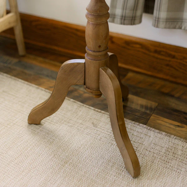 Round Wood Side Table with Spindle Base