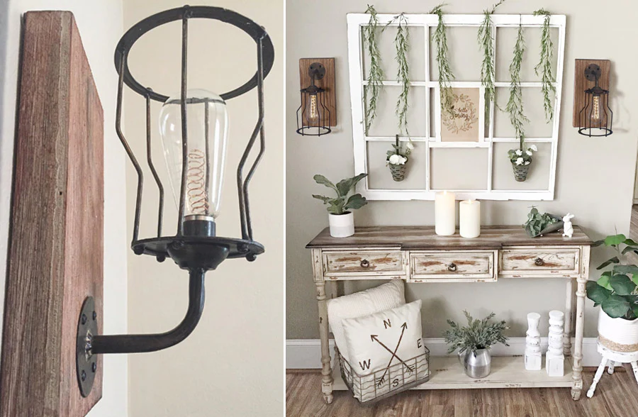 Rustic LED Wall Sconce