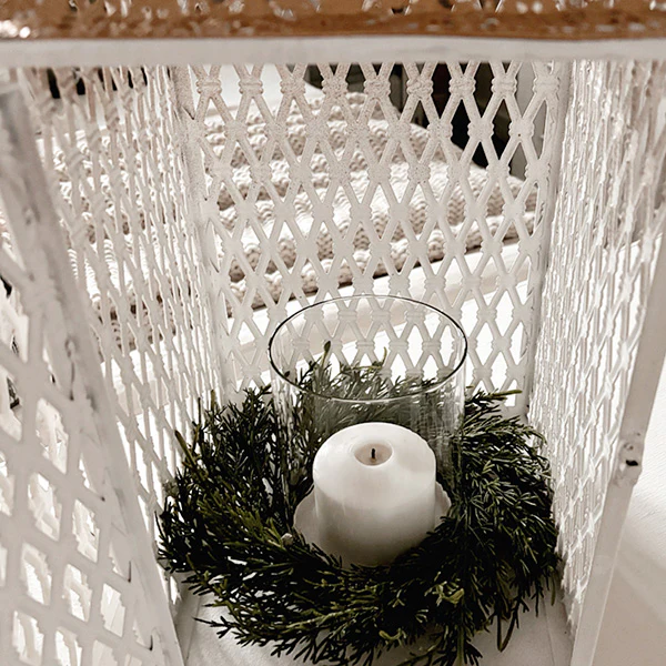 Large Ornate Caged Metal Candle Lanterns, Set of 2