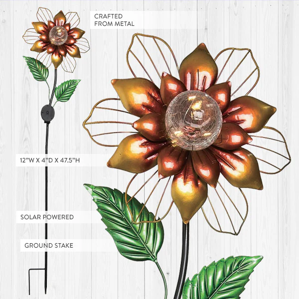 Eco-Friendly Solar Powered Flower Garden Stake