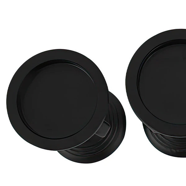 Black Ring Wood Candle Holders, Set of 3