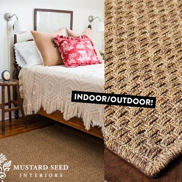 Indoor/Outdoor Jute Inspired Rug, Choose Your Size/Color