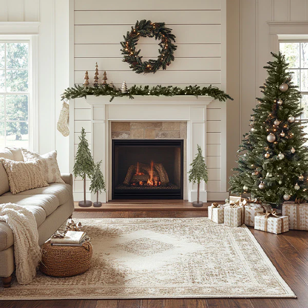 Lifelike Christmas Trees with Base, Set of 3