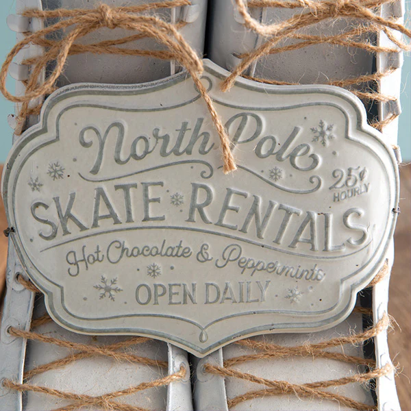 North Pole Ice Skates Planter
