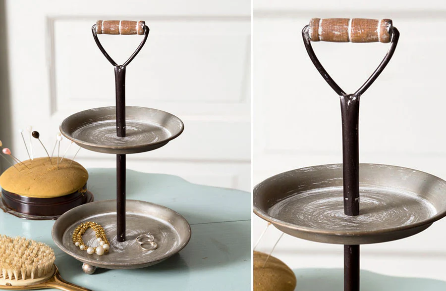 Two-Tier Galvanized Display Stand