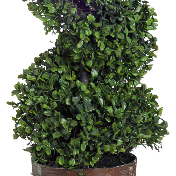 Artificial Spiral Boxwood Topiary Tree in Pot, Choose Your Size