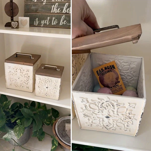 LARGE Ornate Medallion Canisters, Set of 2