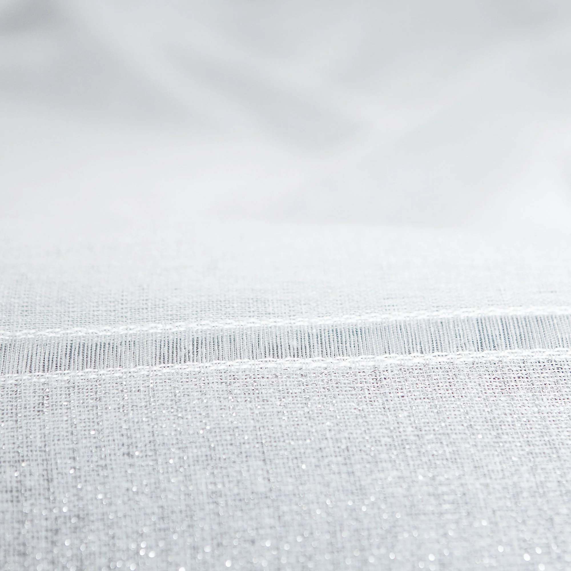 Shimmer Stripe Faux Linen Sheer Grommet Curtains