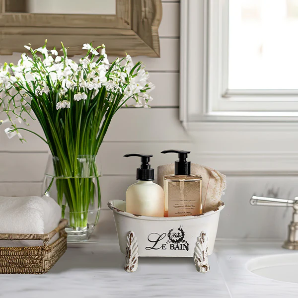 French Inspired Clawfoot Tub Bathroom Caddy