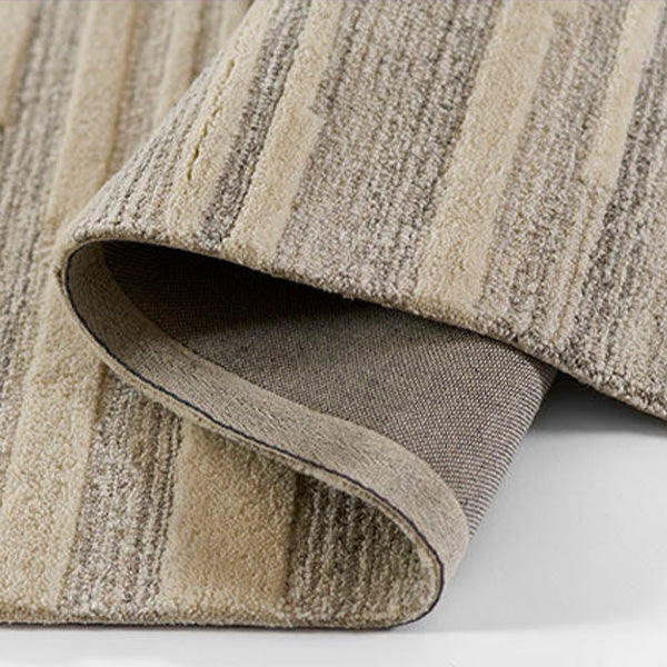 Abstract Striped Wool Area Rug, Pick Your Color/Size