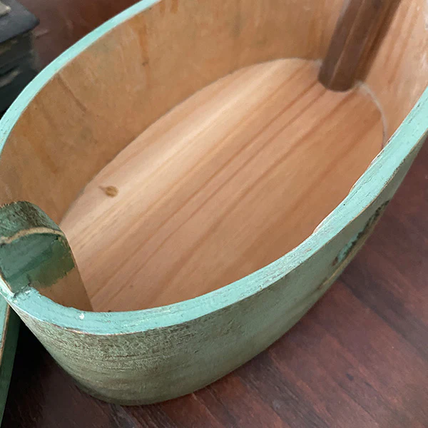 Green Folk Art Bentwood Box