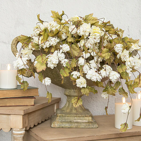 Faux Cream Hops Stem, Set of 3