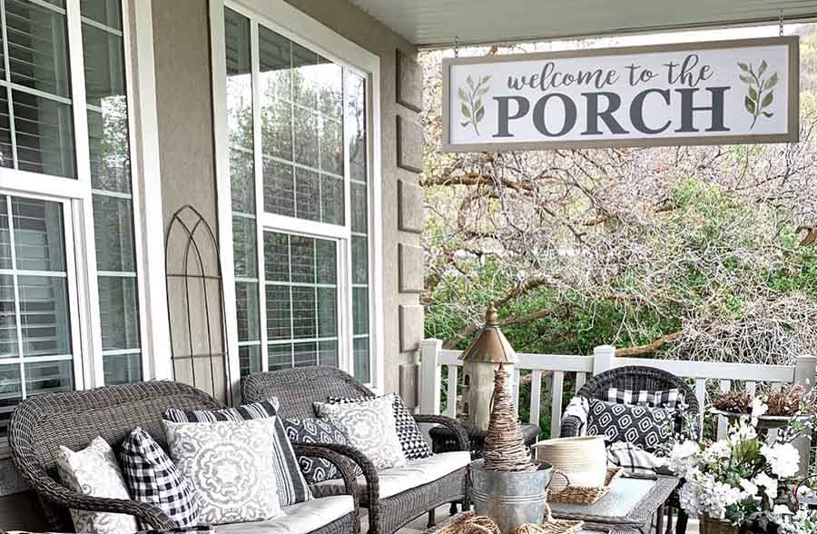 HUGE Welcome to the Porch Wooden Sign