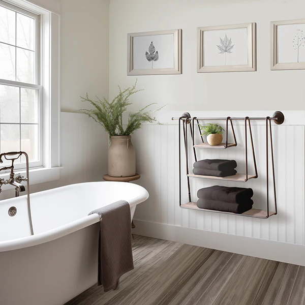 Utilitarian Three-Tiered Open Shelving Unit