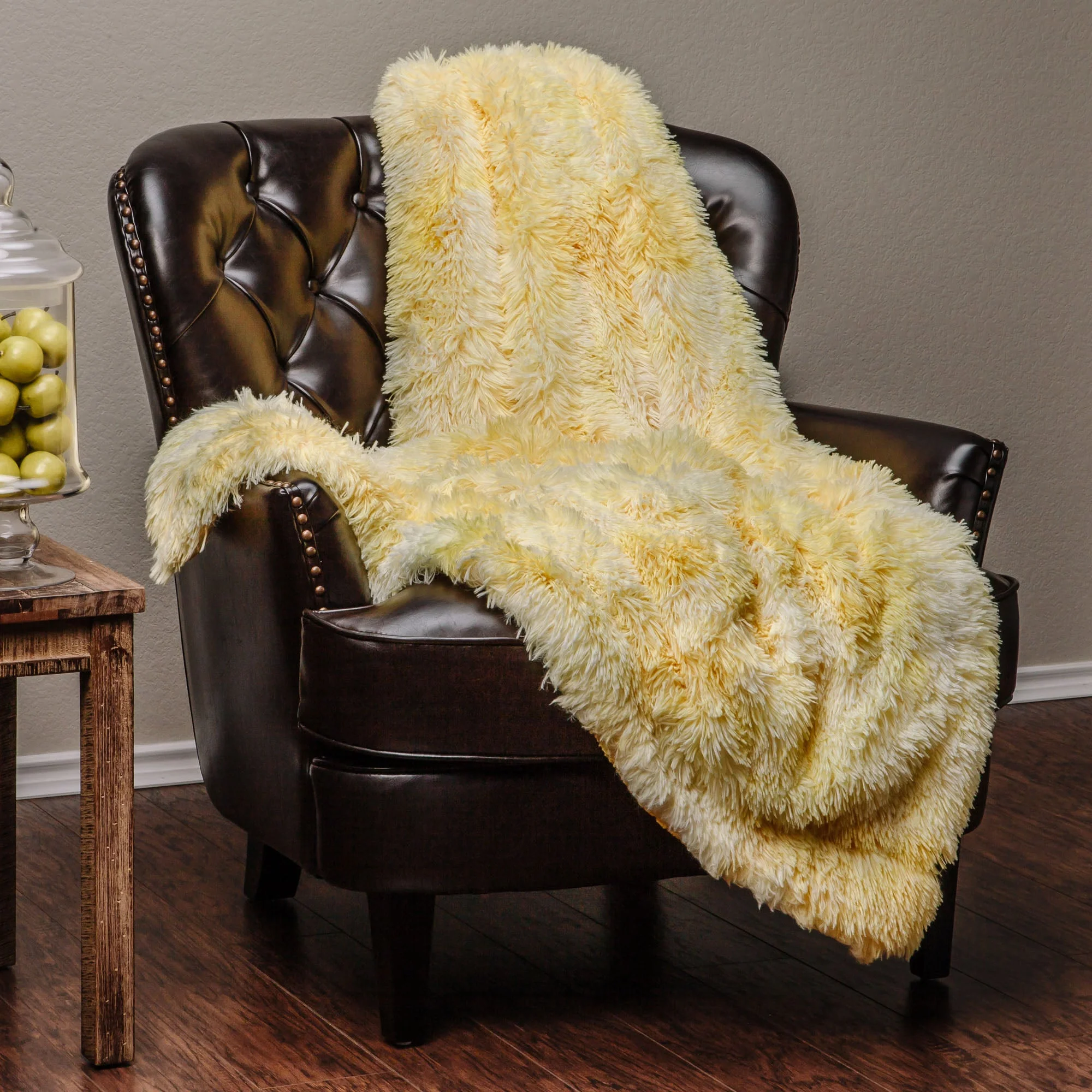 Wolf Faux Long Fur Throw Blanket