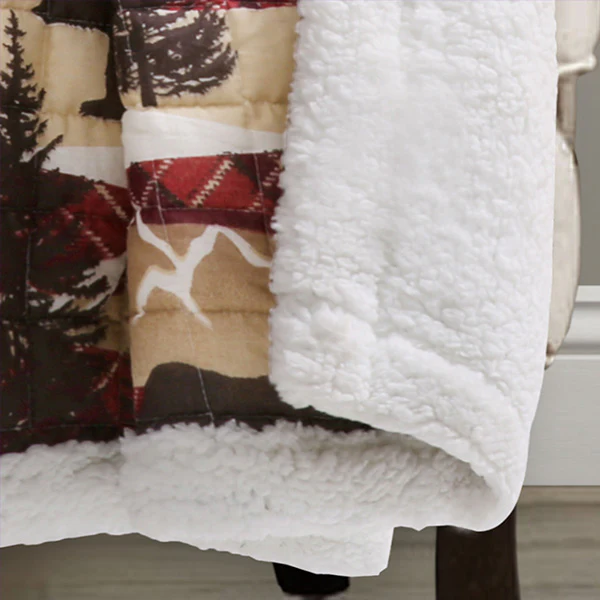 Reversible Holiday Lodge Sherpa Throw