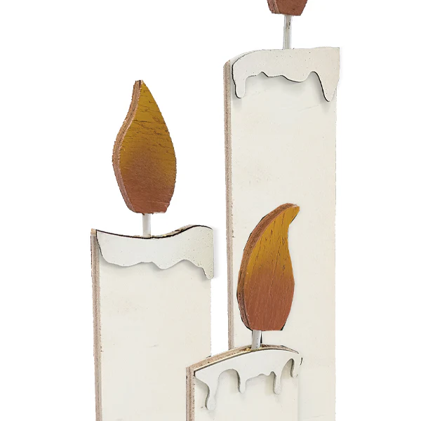 Wooden Christmas Candle Decor, Choose Your Color