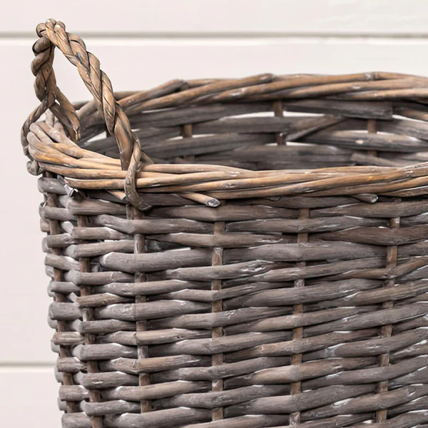 Grey Washed Willow Baskets, Set of Three