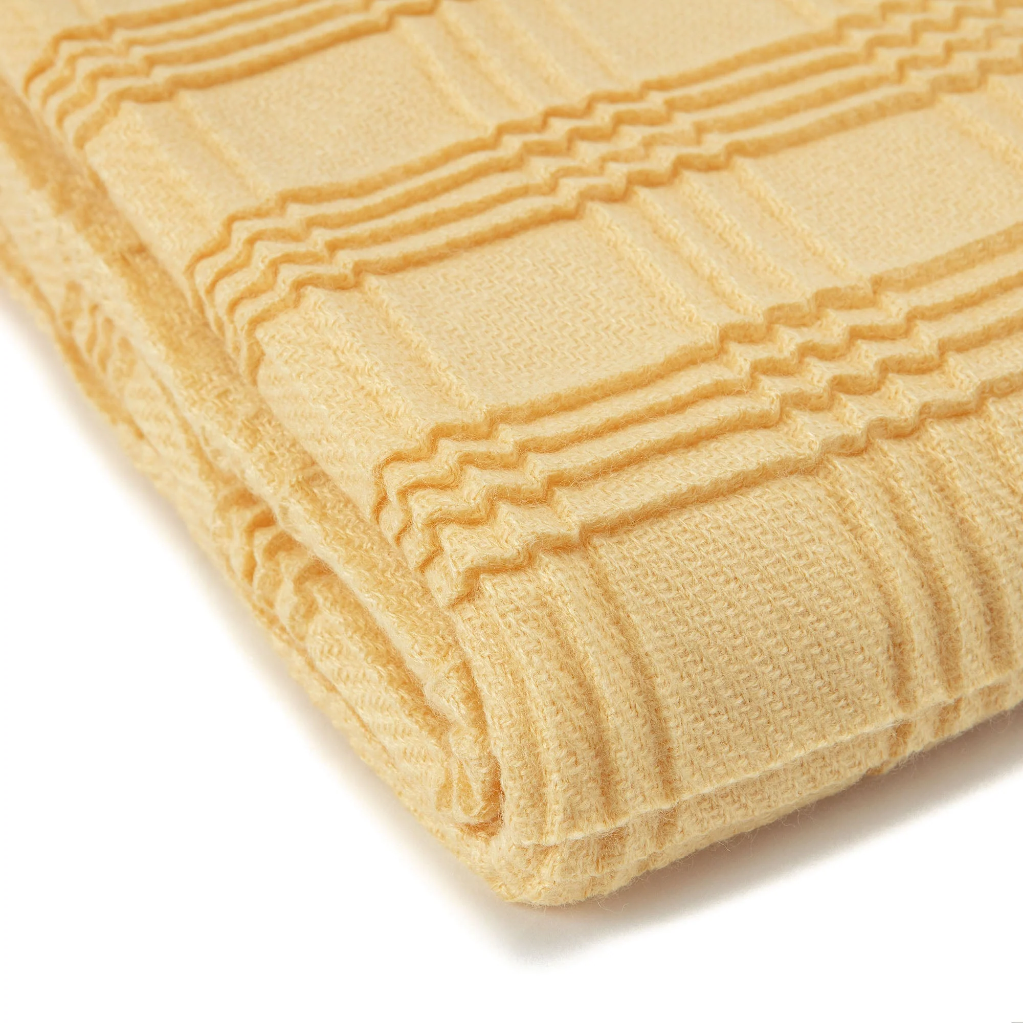 Pleated Plaid Throw Blanket