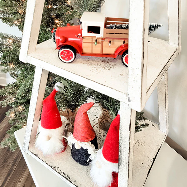 HUGE 50 Inch Distressed Wood Tree Shelf